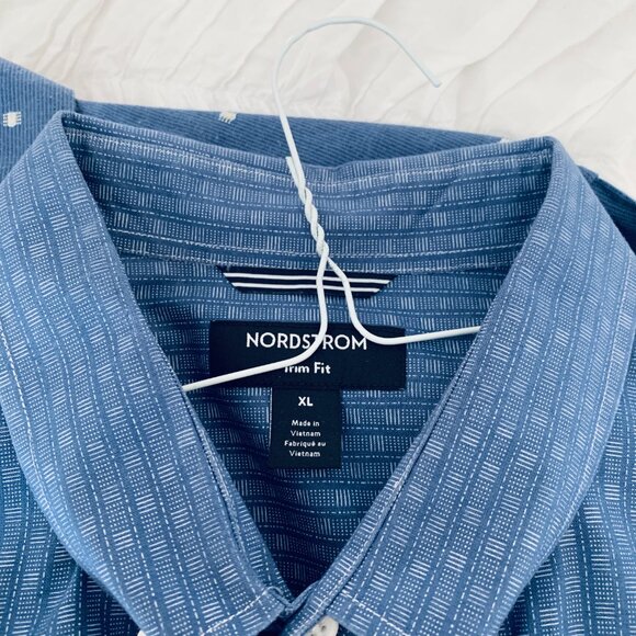 NORDSTROM 2 Mens Button Down Long Sleeve Shirt Sz XL Trim Fit - Picture 10 of 10